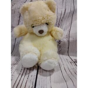 Vintage Yellow Sleeping Teddy Bear Stuffed Animal Plush 9 Inches